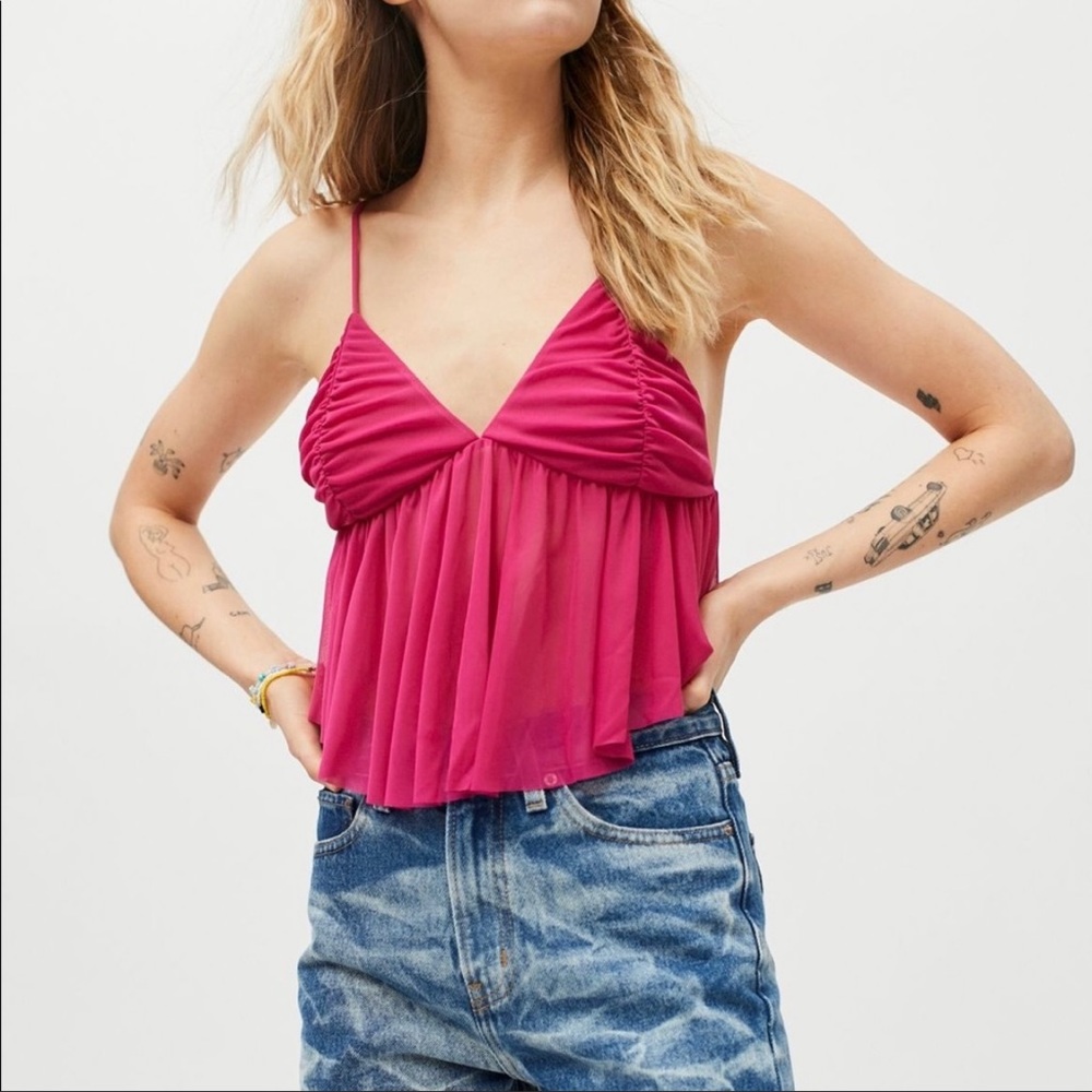 Urban Outfitters crop top, Size L, Color Cherry
